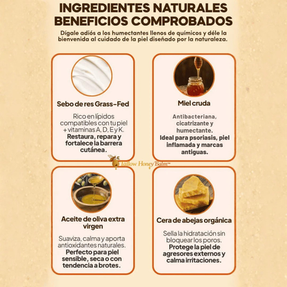 Crema de Sebo Res & Miel Piel Hidratada | Devuélvele a tu Piel la Suavidad que Creías Perdida!